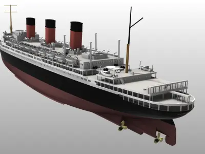 SS ILE DE FRANCE French ocean liner 1927 print ready model 3D print model