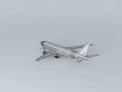 Template - Boeing 777-200LR Free 3D model