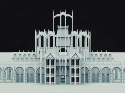 Gondor Catedral Low-poly 3D model