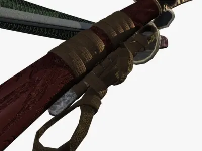 Katanas sheathed 3D model