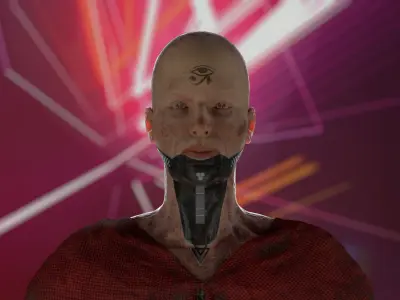 Scifi Female Cyber Punk Low Poly Low-poly 3D model