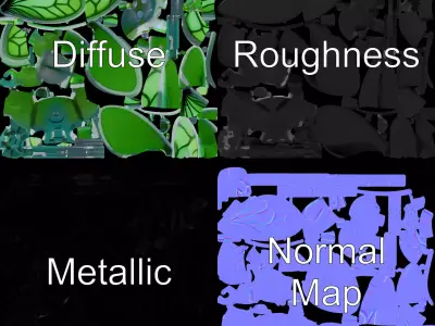 Green Cyborg Insect model pack Low-poly 3D model