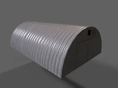 Lowpoly PBR Aircraft Hanger Low-poly 3D model