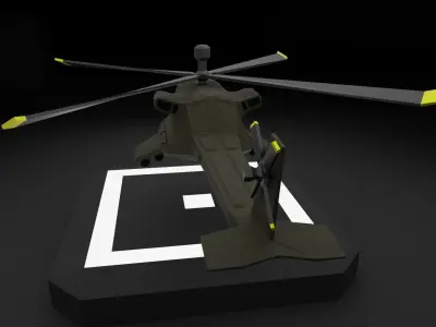 Attack Helicopter - Orka Mk3 Low-poly 3D model