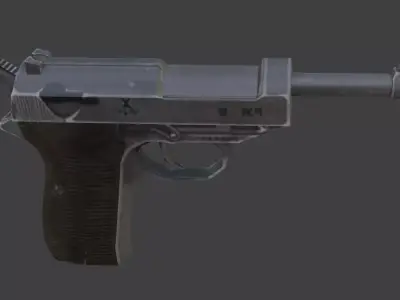 walther gun Low-poly 3D model