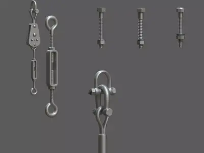 bolts and small parts hardware 3D model