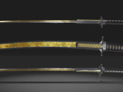 Katana Cyberpunk Low-poly 3D model purchase