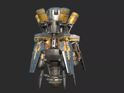 Future sci-fi space reconnaissance satellite 3D model