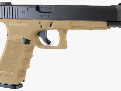Glock G34 Semi Auto Pistol Desert Tan 3D model
