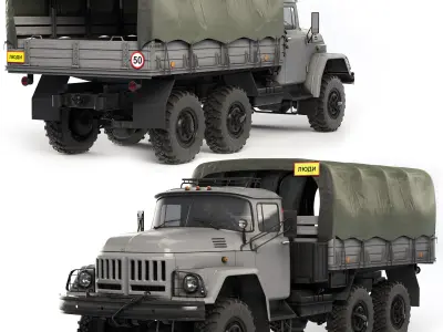 ZiL 131 tarpaulin body 1967 3D model