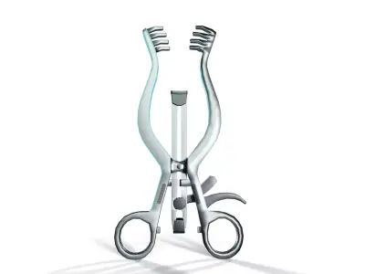 Sci-Fi Medical Retractor Instrument Low-poly 3D model