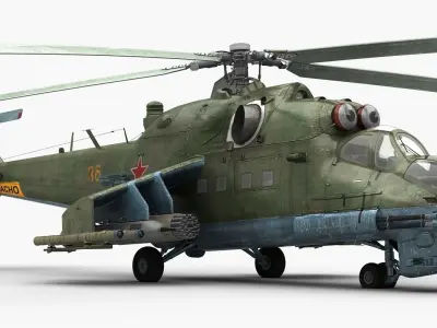 Mil Mi-24P Hind F Low-poly 3D model