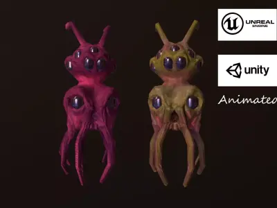 Octopus Meduse Low-poly 3D model