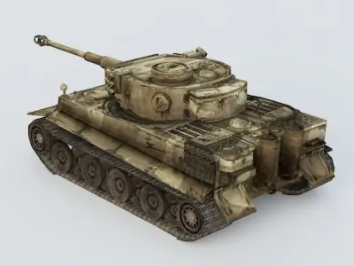 Tiger Tank Low-poly 3D model