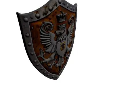 Medieval Heraldic Royal Eagle Shield 3D model
