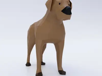 English mastiff Dog low poly 3d model  Low-poly 3D model