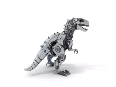 Futuristic Robotic Dinosaur Model Pack Low-poly 3D model