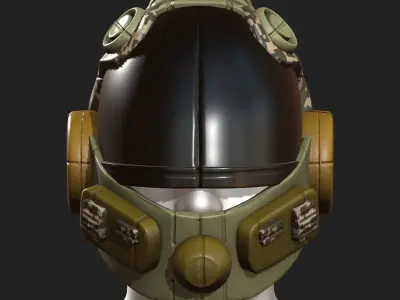 Helmet scifi military combat soldier fantasy  Low-poly 3D model