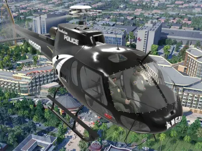 AS-350 Anaheim Police Animated Low-poly 3D model