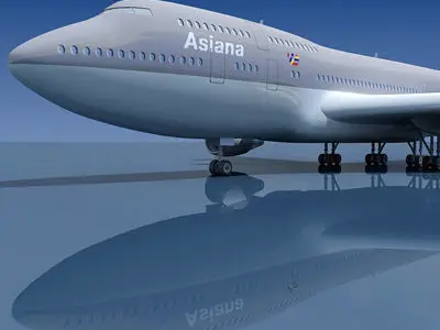 Boeing 747 Asiana 3D model