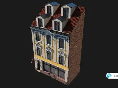 Old Riga Building 3D model Low-poly 3D model
