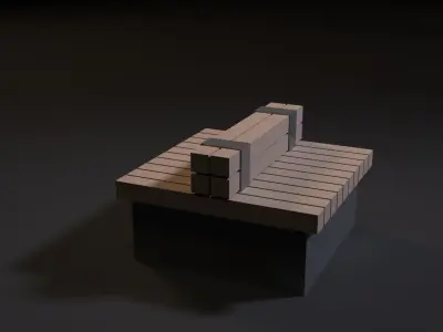 Bench from a bar 3D model