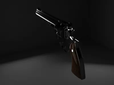 44 RUGER REDHAWK MAGNUM REVOLVER - HIGH POLY 3D model