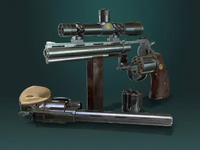 Colt Python Low-poly 3D model