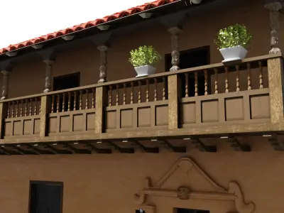 COLONIAL HOUSE 3D MODEL Low-poly 3D model