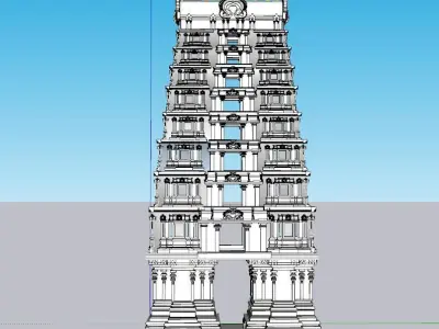 indian temple dome Low-poly 3D model