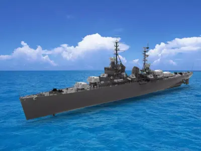 warship 3D model