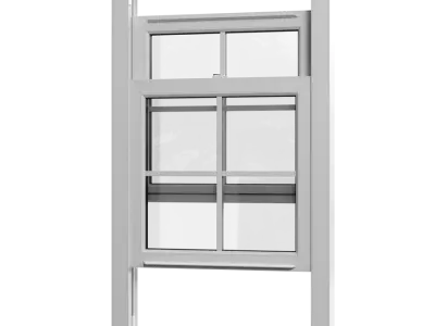  Double Hung Grid Window Model, White 