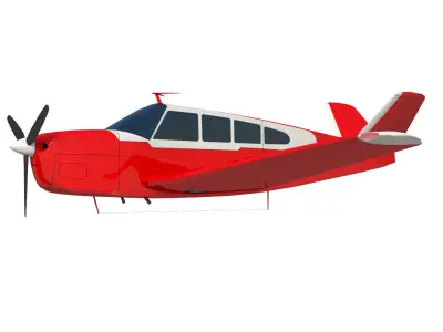 Beechcraft bonanza Low-poly 3D model