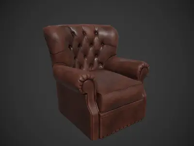 Armchair leather chair Free low-poly 3D model
