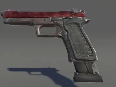 Zombie Pistol Low-poly 3D model