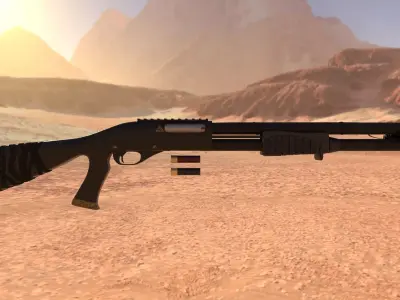 Model 870 Shotgun - Game ready asset Low-poly 3D model