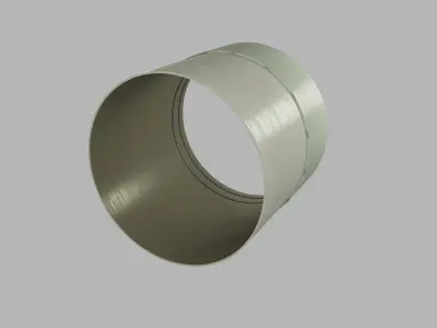 Fiberglass highpoly teflon-coated polypropylene pipe fittings 3D model