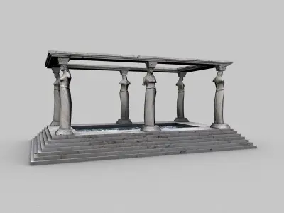 Ancient bath Low-poly 3D model