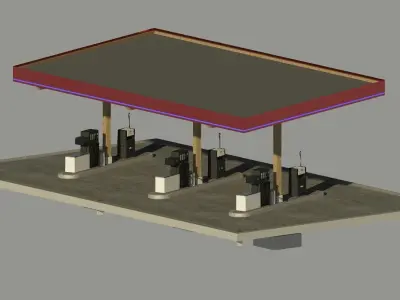 Gasstation Tankstelle 3D model