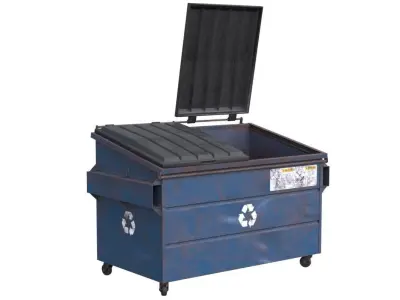 Dumpster 1 storage box with two compartments Low-poly 3D model