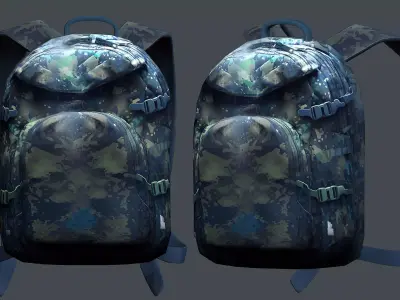 Backpack Camping Generic military human bag storqge baggage Low-poly 3D model