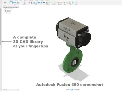 DIN-EN Butterfly Valves - Mono-flange - Green 3D model