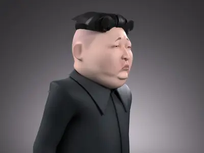 Kim Dzong Un Cartoon rigged for 3dsMax 3D model