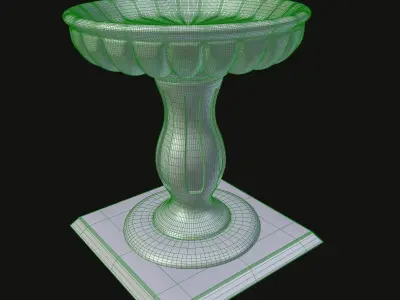 Fluted Bird Bath 3D model