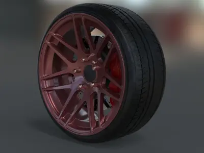 rims und tire supercar tuning 3D model