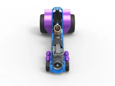 Mini Rod pulling tractor with jet engine Scale 1 to 25 3D print model