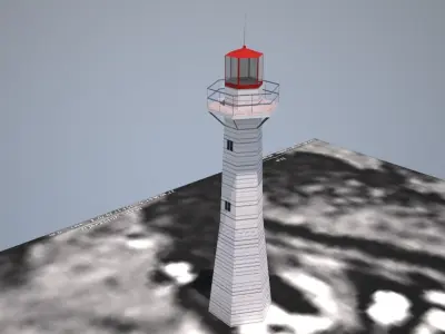 Point Cleveland Lighthouse Low poly 3D model