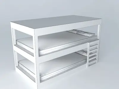 Low Poly Long Range Airliner Bed Free 3D model