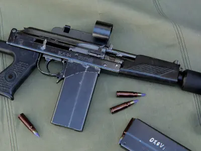 3D VSK-94 Custom Soviet Rifle Low-poly 3D model