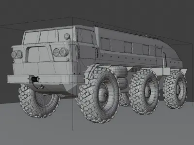 ZIL-E167 soviet monster truck - free model Free low-poly 3D model